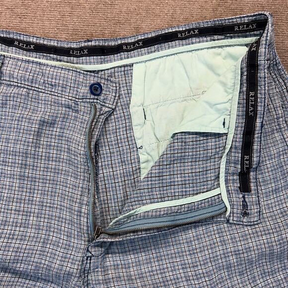 Tommy Bahama Linen Blend Shorts Men's 40 Blue-Gray Plaid Beach Prep 10" - Picture 3 of 13
